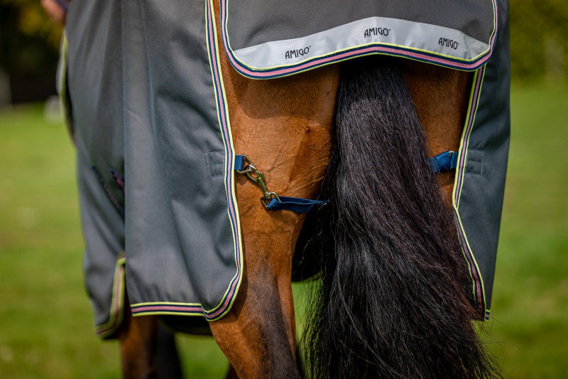 Amigo Pony Bravo 12 Plus 0g Turnout Lite Shadow/Navy & Rose