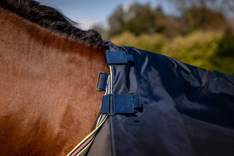 Amigo Pony Bravo 12 Plus 0g Turnout Lite Shadow/Navy & Rose