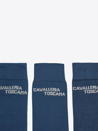 CT Jaquard Logo 3 Pack Socks Dark Blue