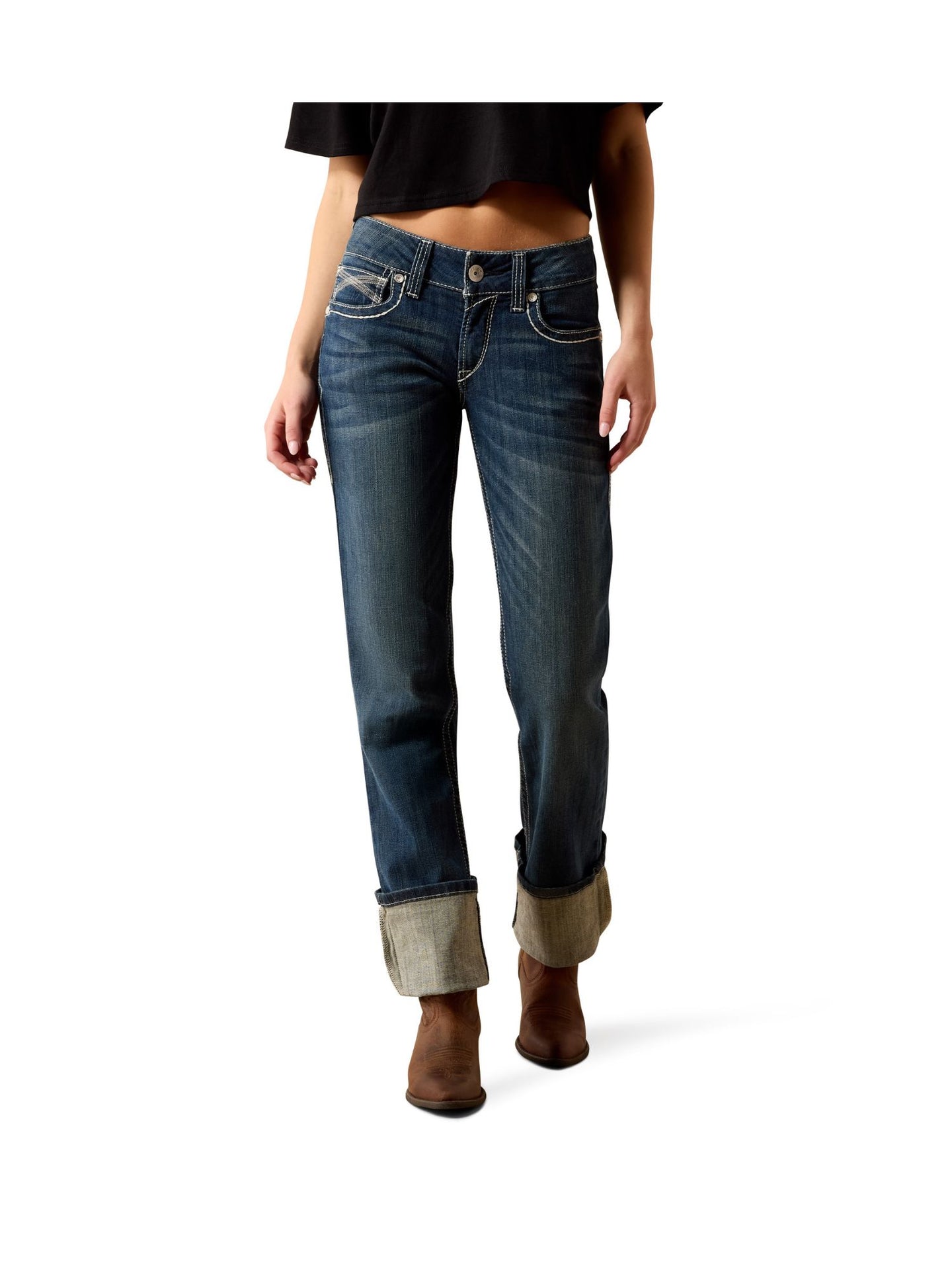 Jeans Real Mid Rise Stretch Ivy Stackable Straight Leg