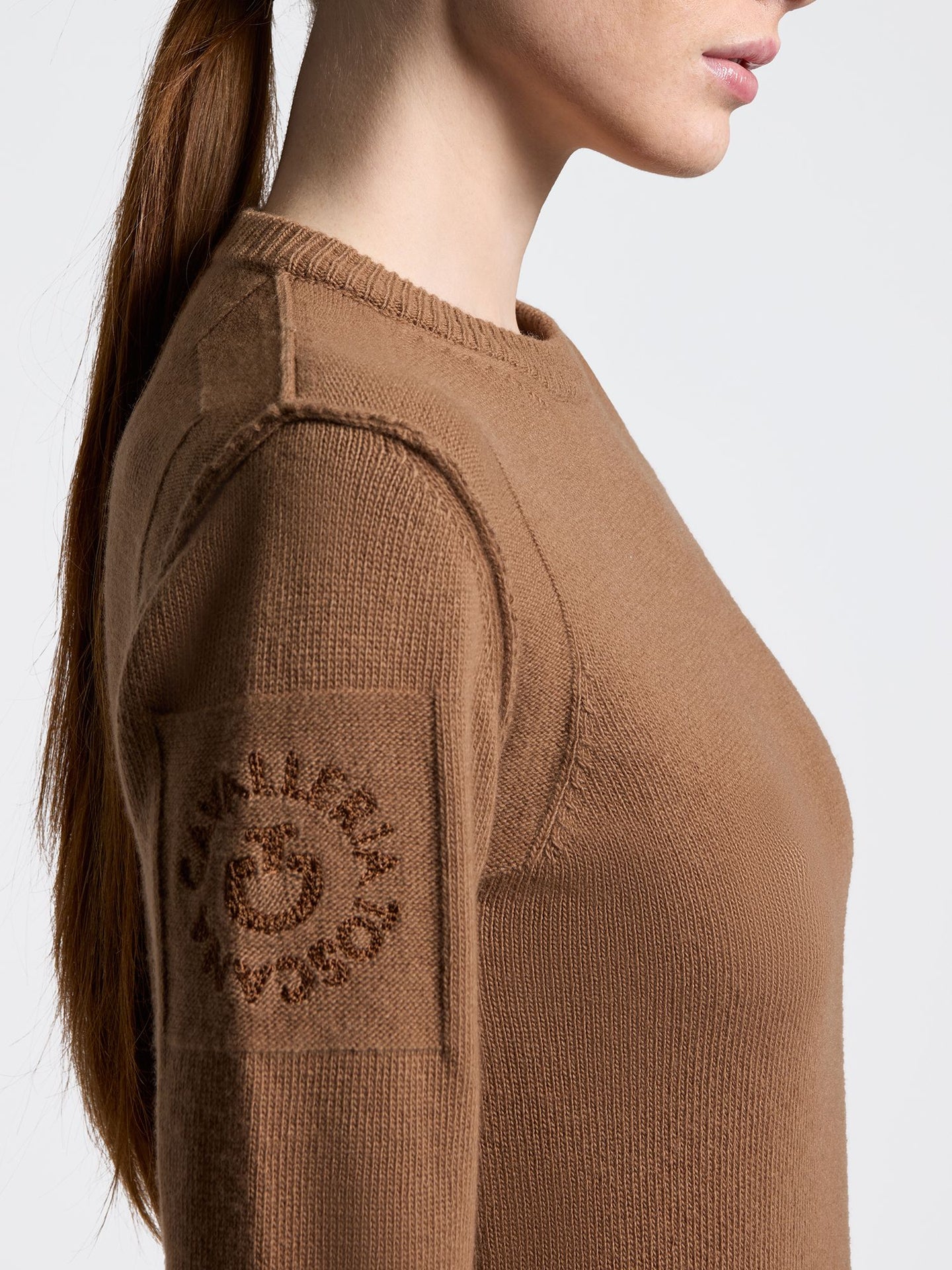 Pure Wool Crew Neck Sweater Camel