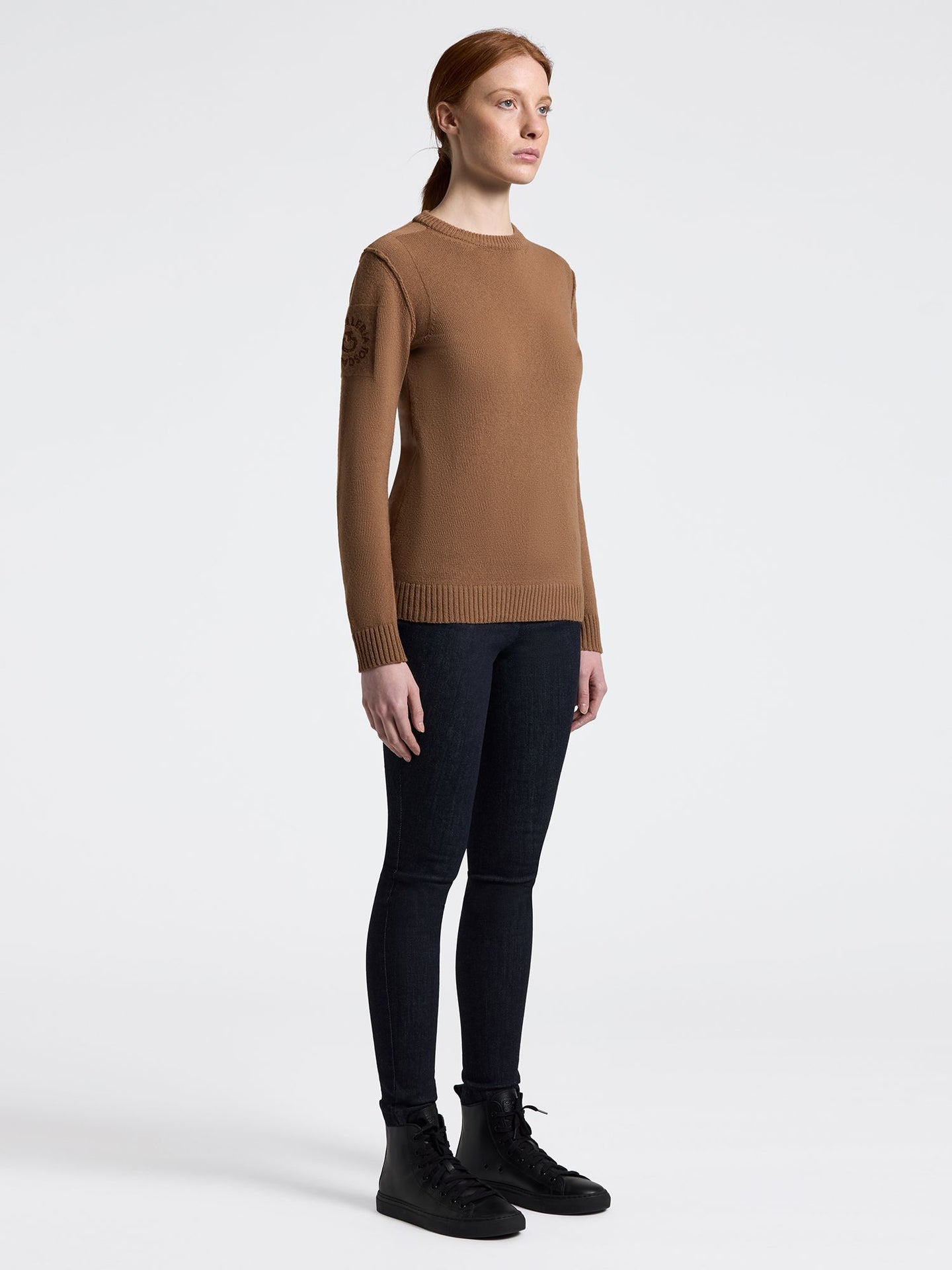 Pure Wool Crew Neck Sweater Camel