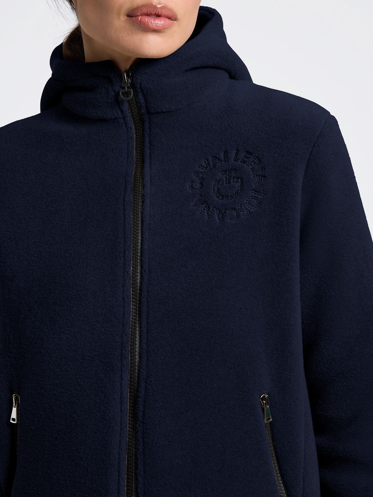 Fleece Zip Hoodie Navy