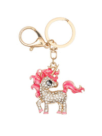 Unicorn Glitter Nyckelring Misty Rose