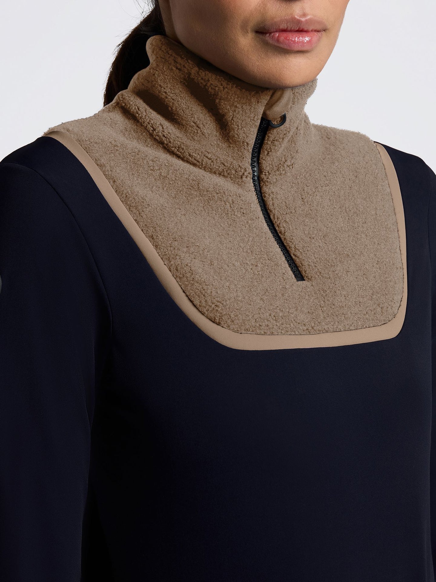 Warm Jersey With Fleece Insert Svart/Walnut