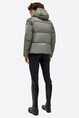 Nylon Quilted Hooded Puffer Jacket Ljusgrön