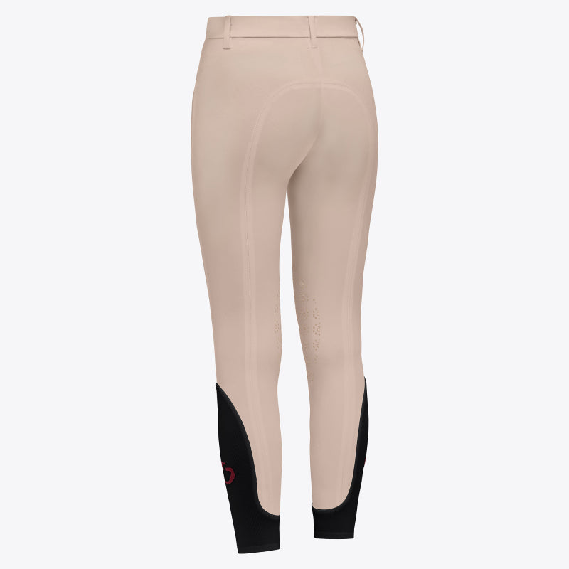 Girls Color Grip Breeches With Zip Pocket Beige