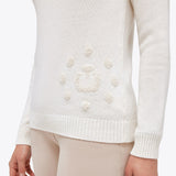 Womens Ct Holiday Half Zip Cashmere Blend Off White