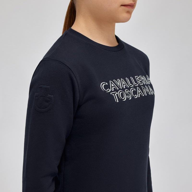 Ct Young Rider Cotton Crew Neck Sweat Shirt Navy