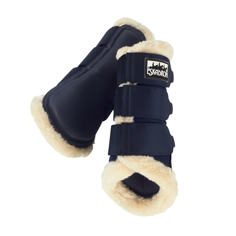 Soft Mesh Fauxfur Basic Tendon Boots Navy