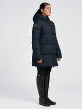 CT Hooded Down Padded Long Nylon Parka Navy