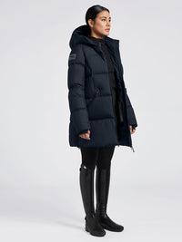 CT Hooded Down Padded Long Nylon Parka Navy