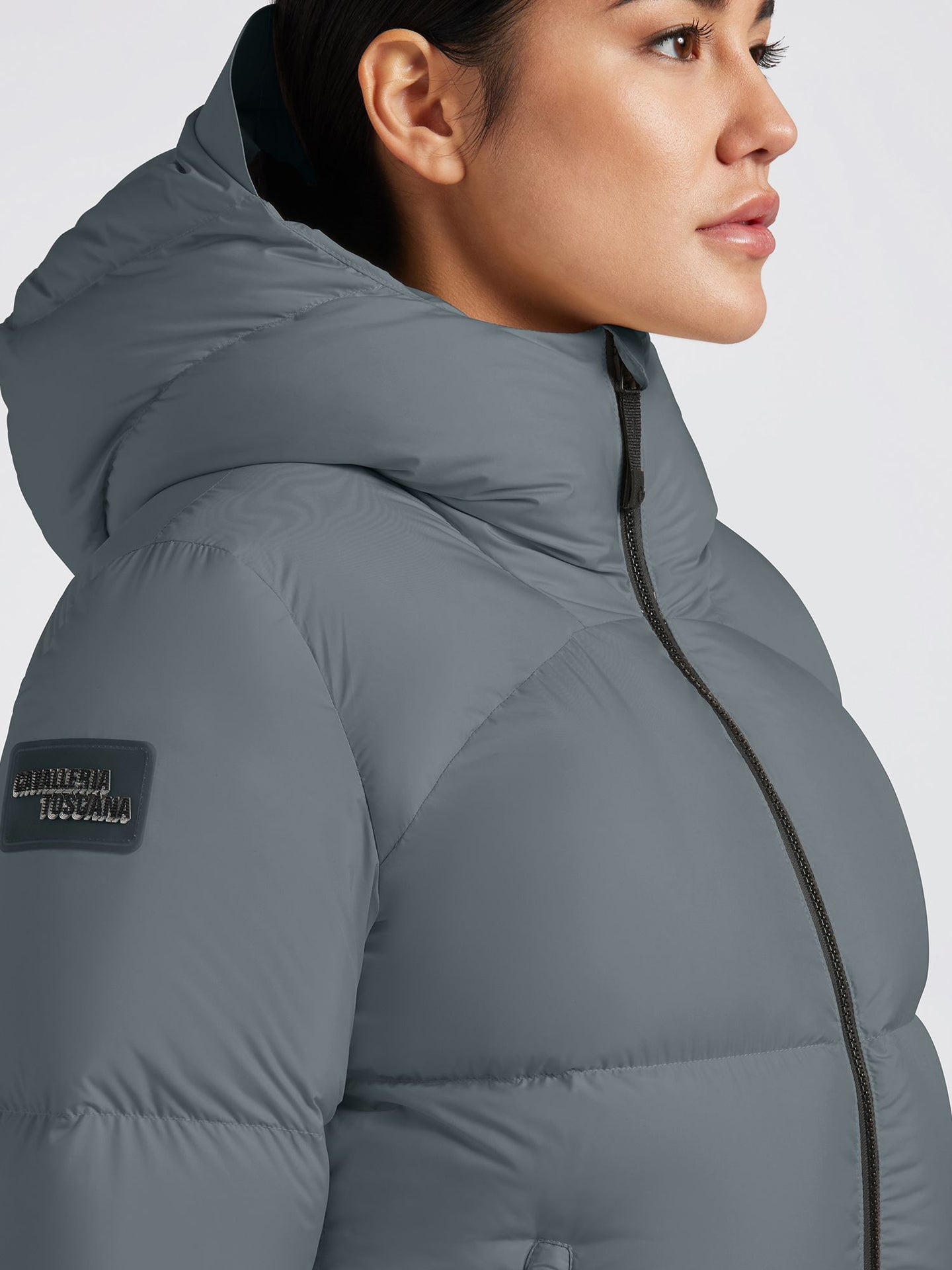 CT Hooded Down Padded Nylon Parka Stormy Grey