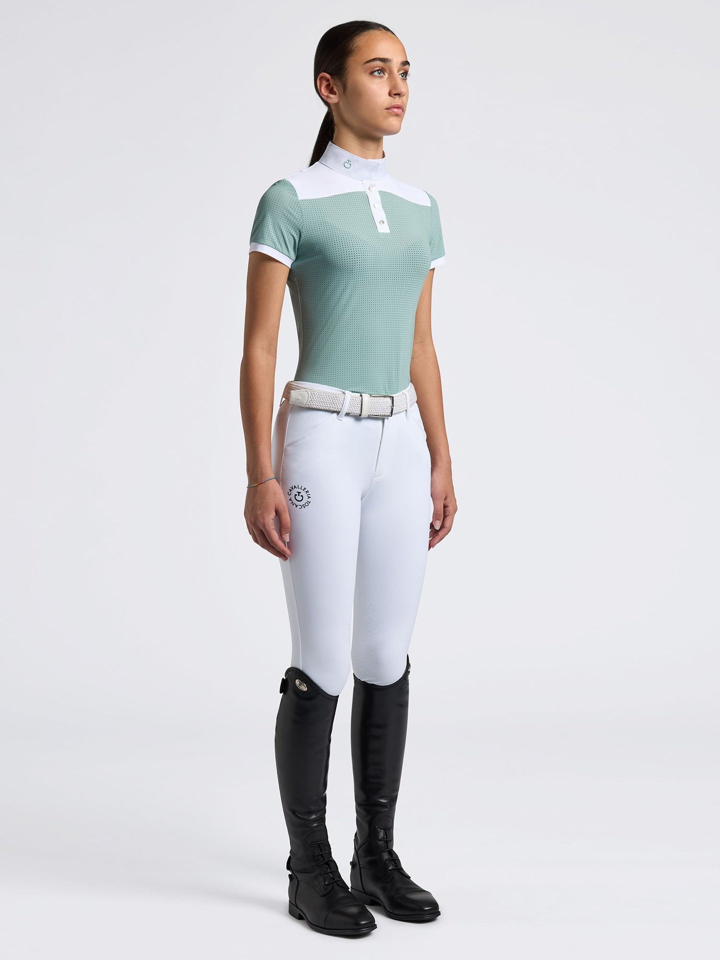CT Young Perforated Jersey Inserts Competition Shirt Light Teal Green