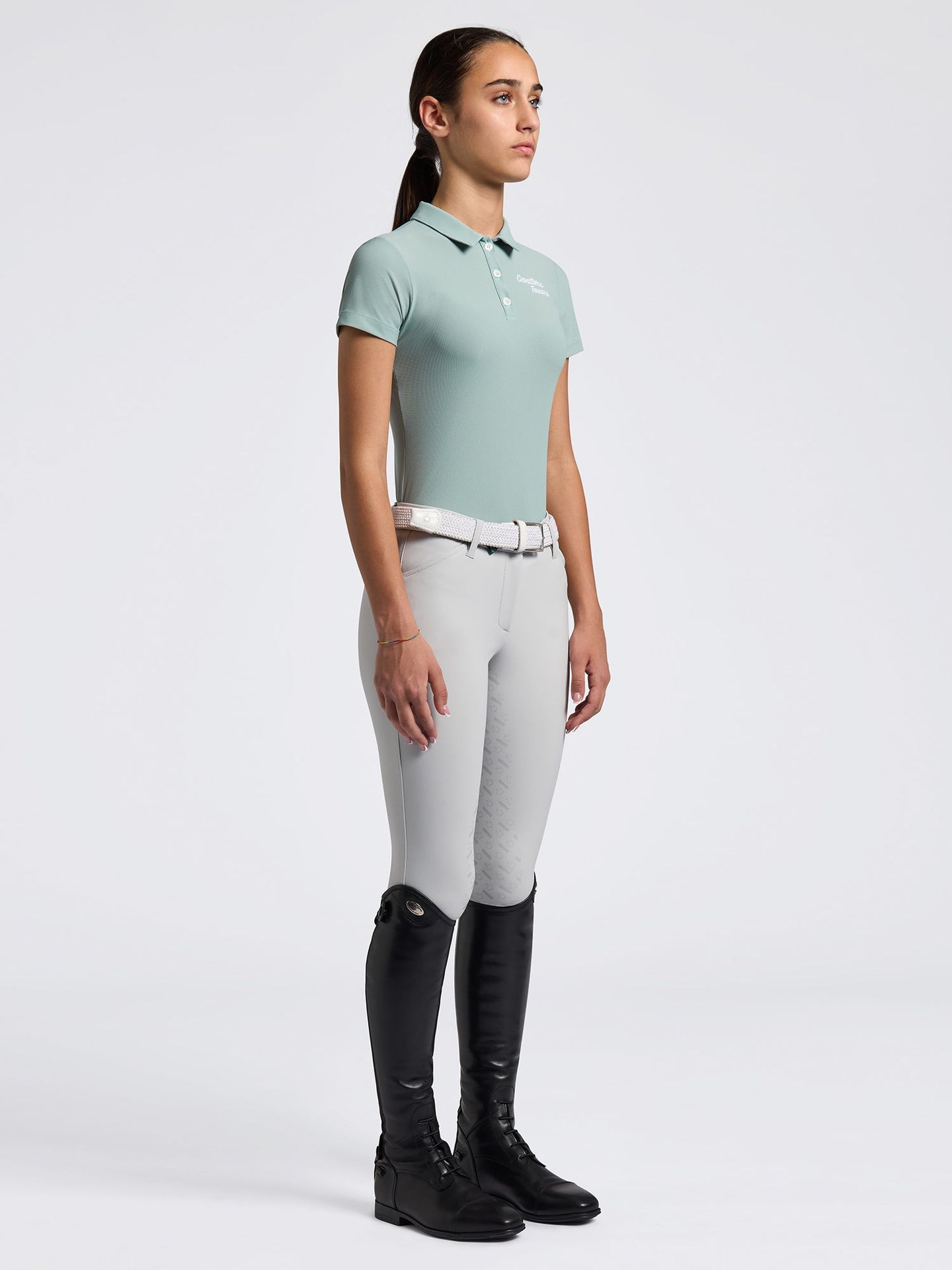 CT Young Training Polo With Embroidered Light Teal Green