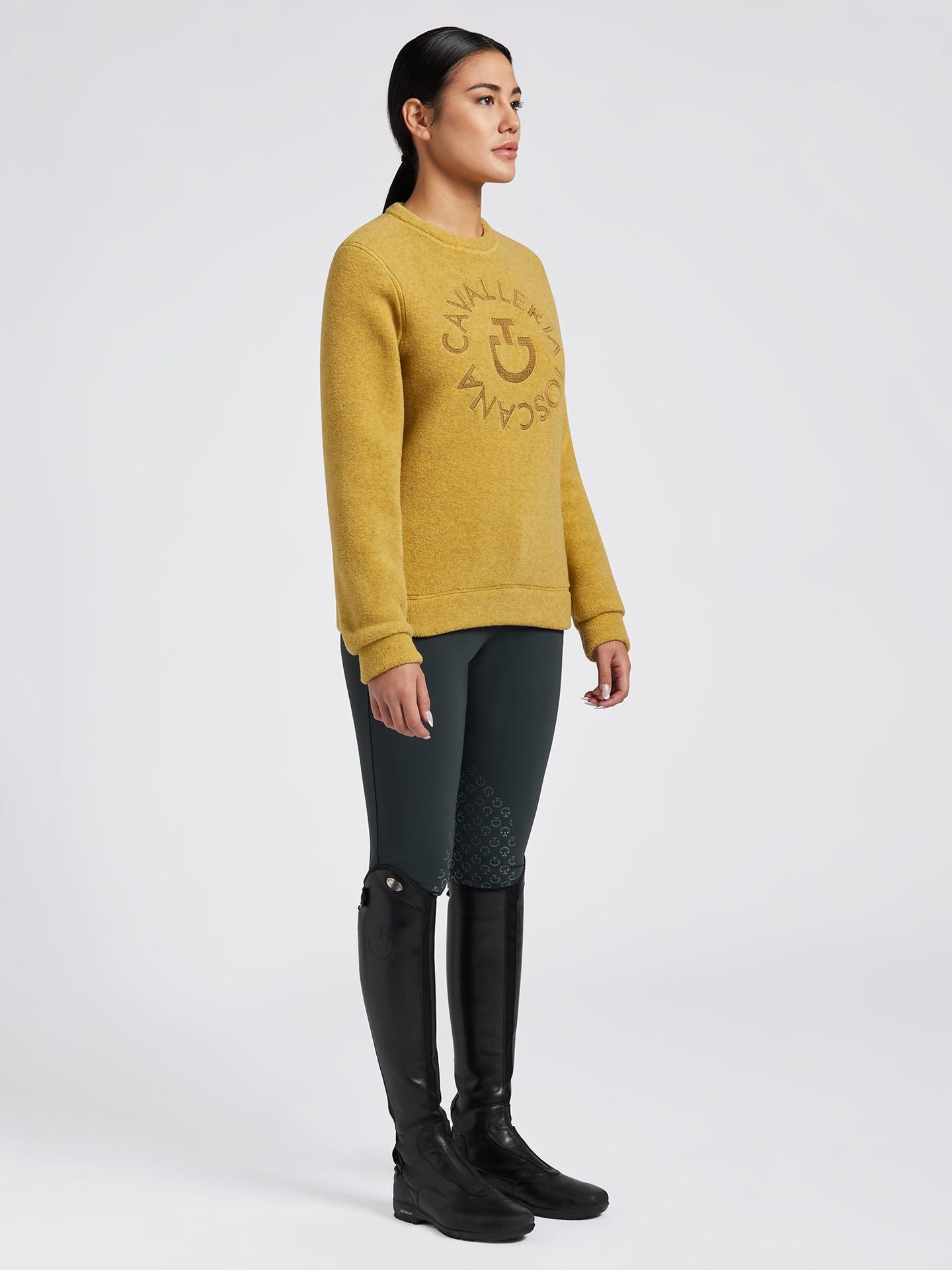 Fleece Crew Neck Pullover Golden Ochre