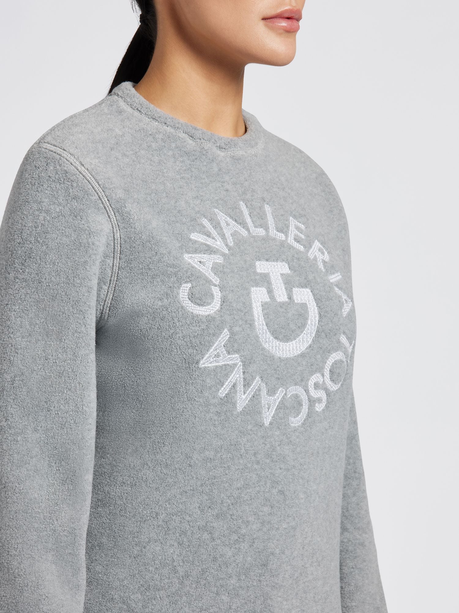 Fleece Crew Neck Pullover Stone Grey