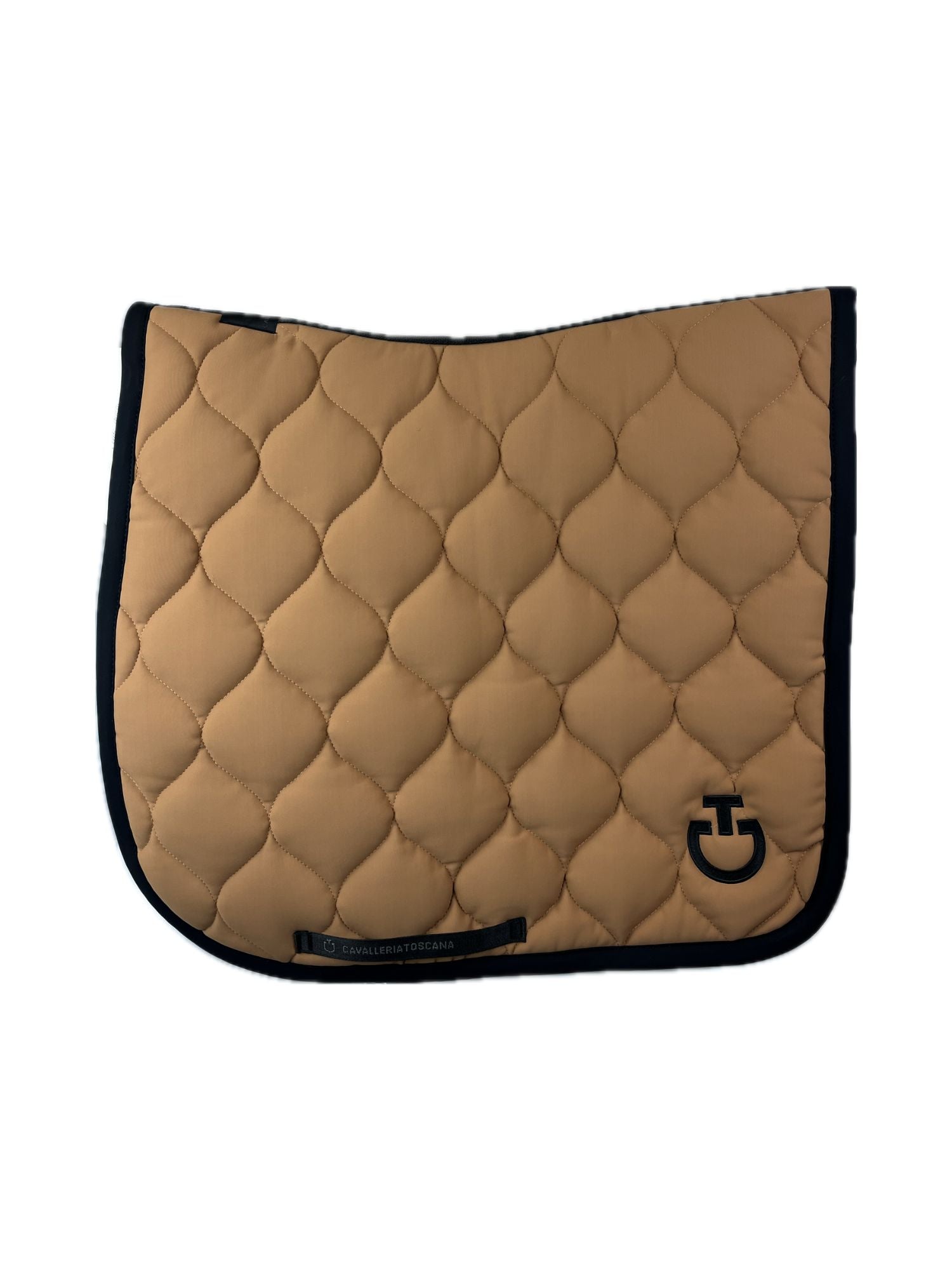 New Circular Quilted Saddle Pad Dressage Camel/Svart