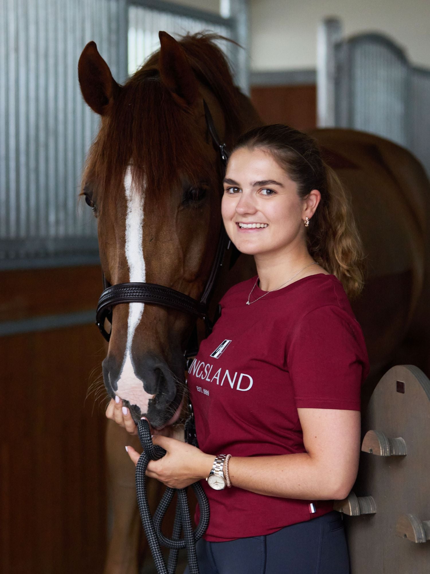 Classic Ladies Logo T-Shirt New KL Burgundy