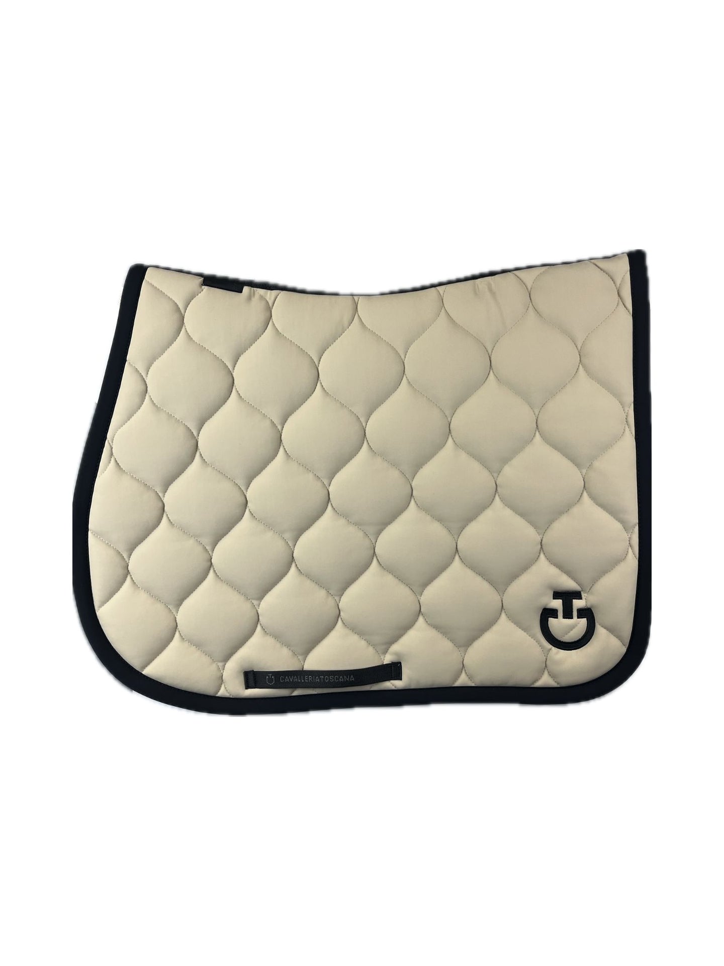 New Circular Quilted Saddle Pad Jumping Beige/Svart