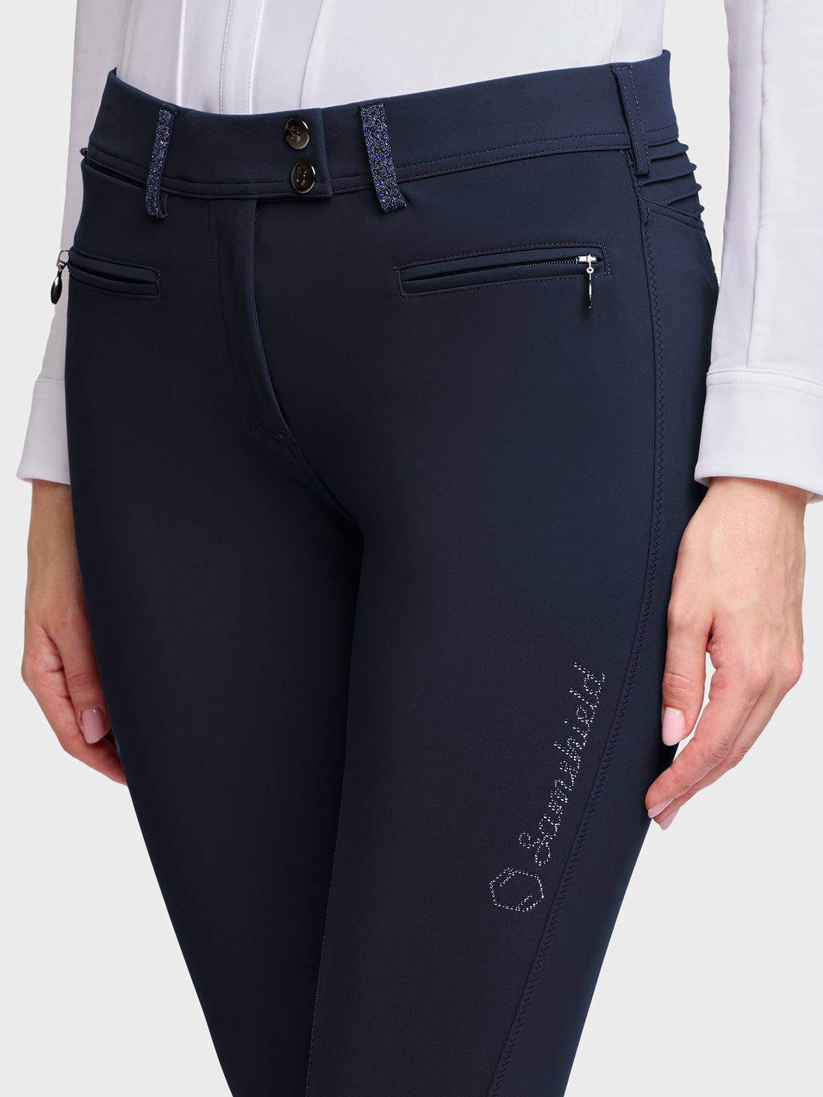 Ridbyxa Diane Crystal Fabric Full Grip Navy