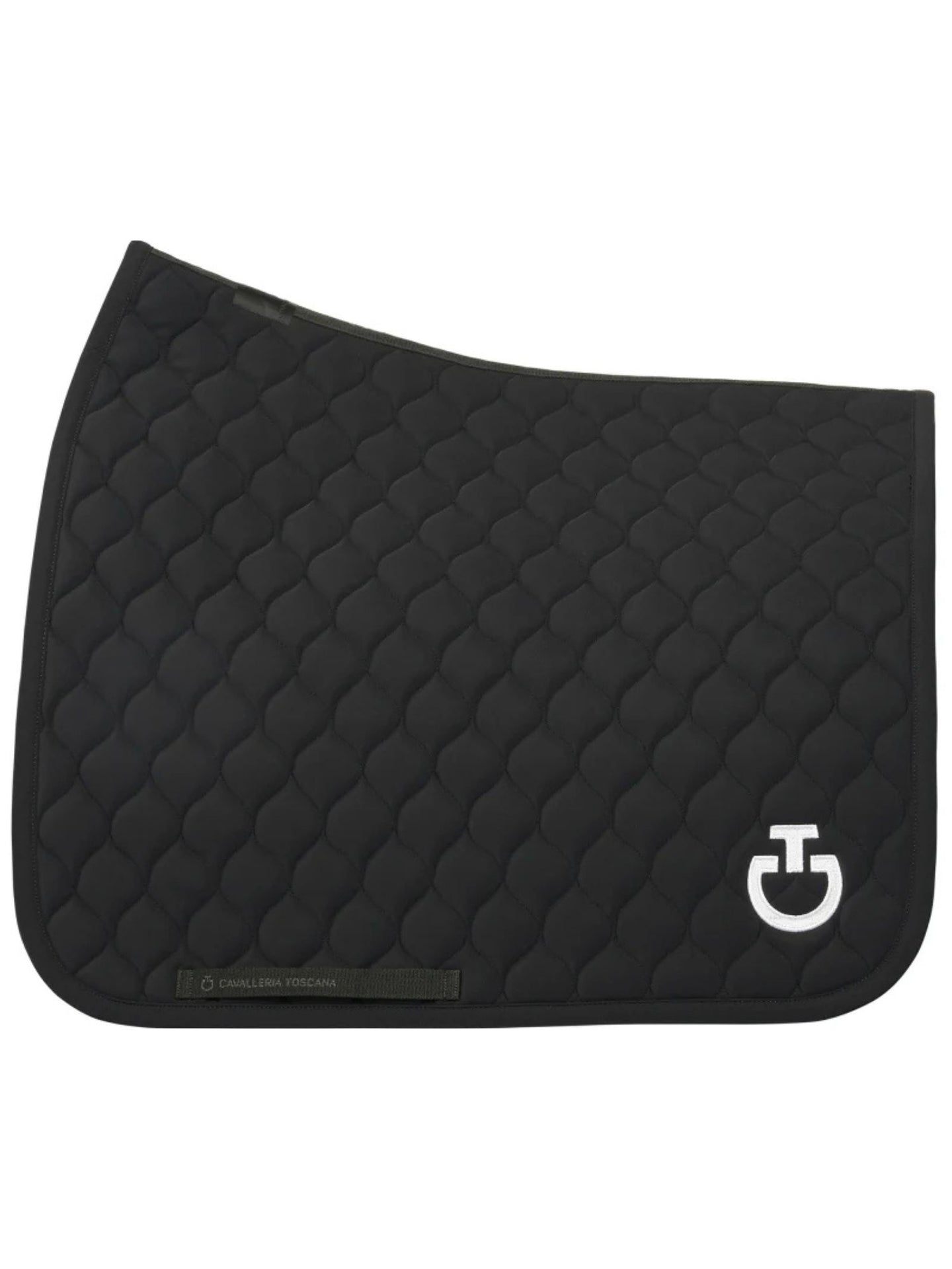 Circular Quilted Dressage Saddle Pad Ct Svart