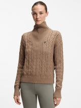Ella Stickad Tröja Zip Troyer Walnut
