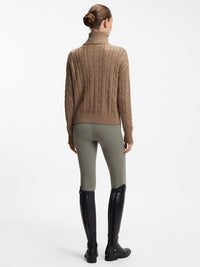 Ella Stickad Tröja Zip Troyer Walnut