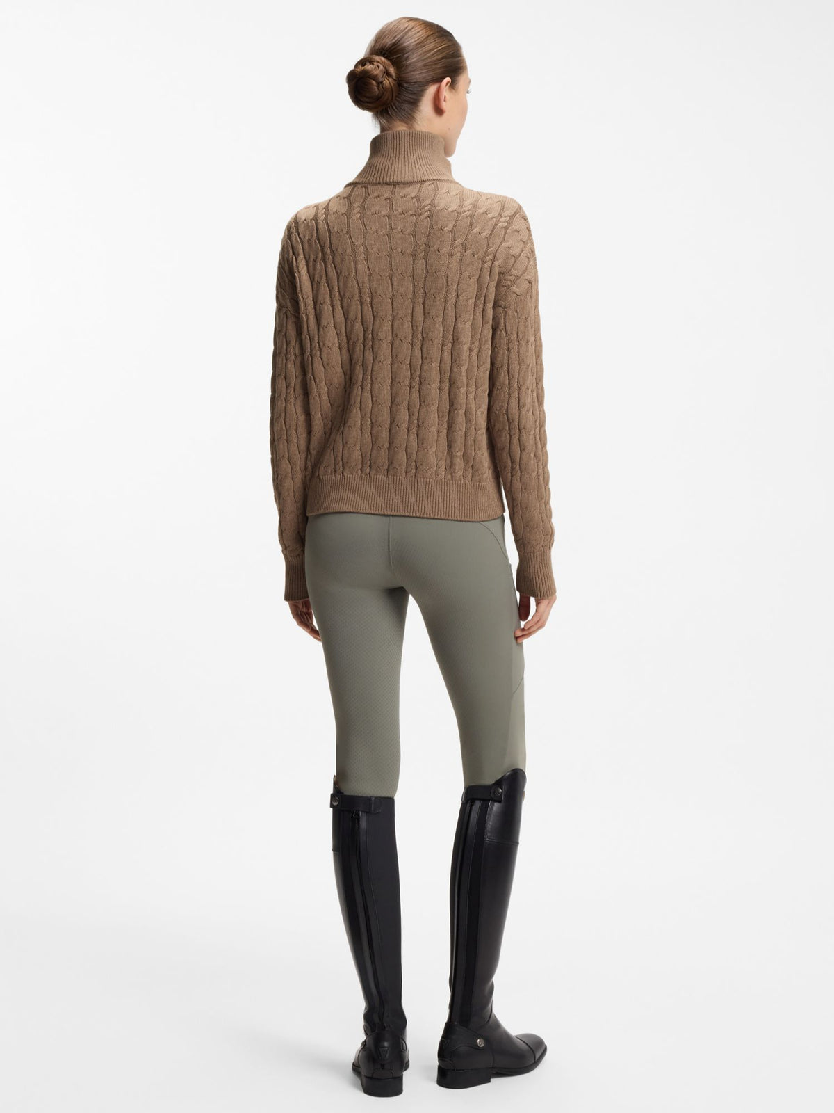 Ella Stickad Tröja Zip Troyer Walnut