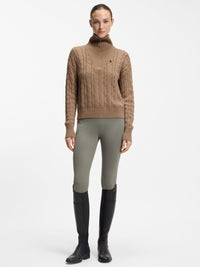 Ella Stickad Tröja Zip Troyer Walnut