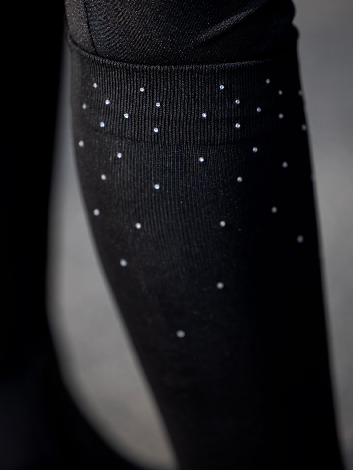 Ridstrumpor Rhinestone Svart