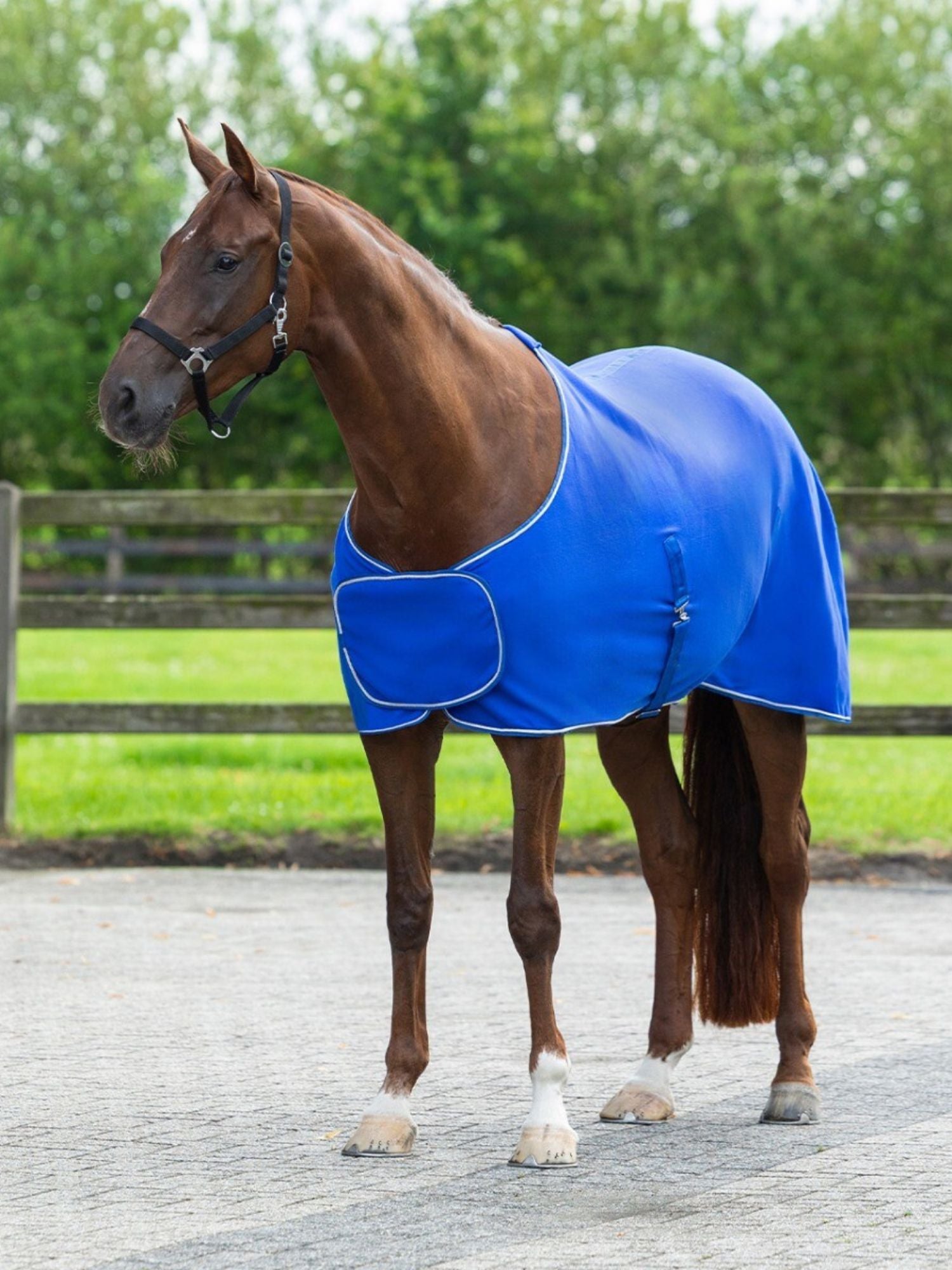 Fleecetäcke Med Silverfläta Cobalt Blå/Silver