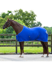 Fleecetäcke Med Silverfläta Cobalt Blå/Silver