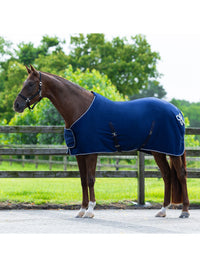 Fleecetäcke Med Silverfläta Marin/Silver