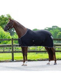 Fleecetäcke Med Silverfläta Svart/Silver