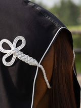 Fleecetäcke Med Silverfläta Svart/Silver