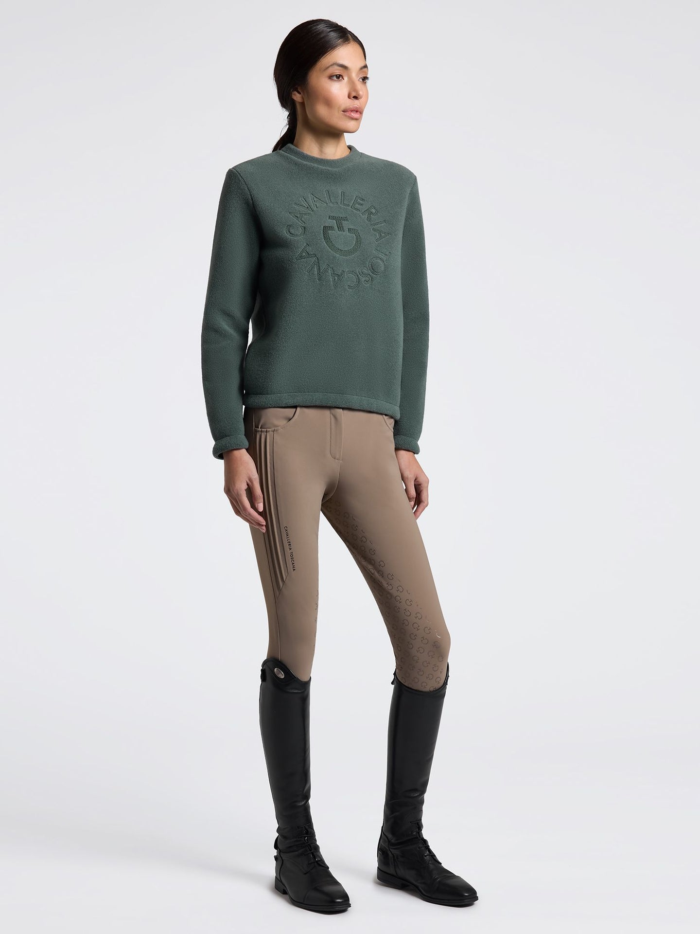 Fleecetröja Crew Neck Jungle Green