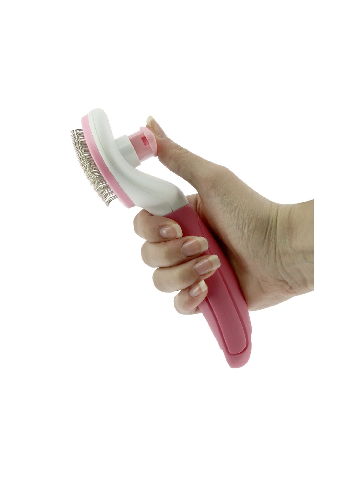 Grooming Brush Selfcleaning Pink