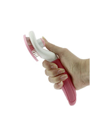 Grooming Brush Selfcleaning Pink