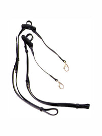 Inspänningstygel Läder Med Gummiring Svart & Brun