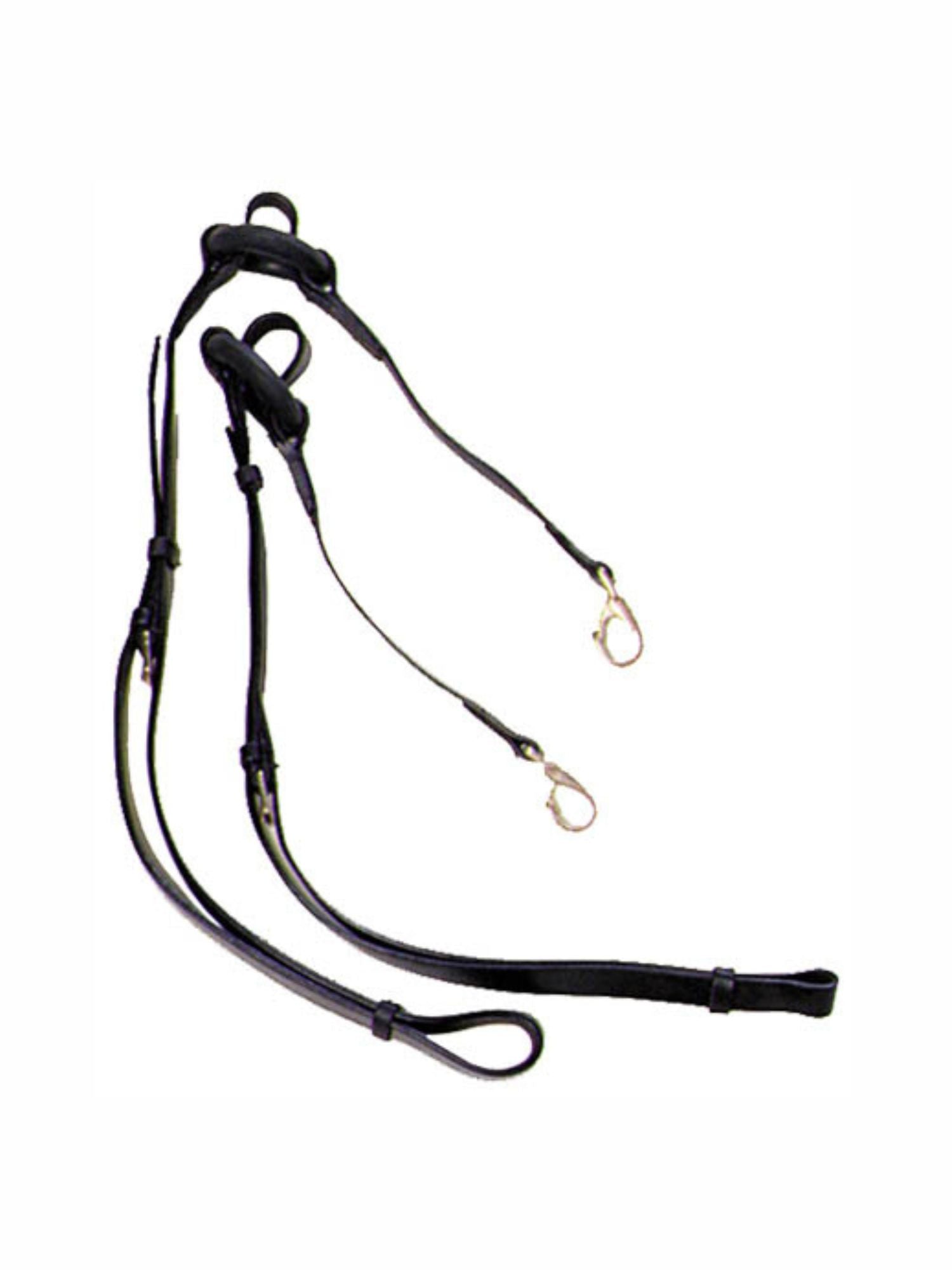 Inspänningstygel Läder Med Gummiring Svart & Brun