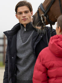 KLAndrew Mens Half Zip Knit Dark Grey