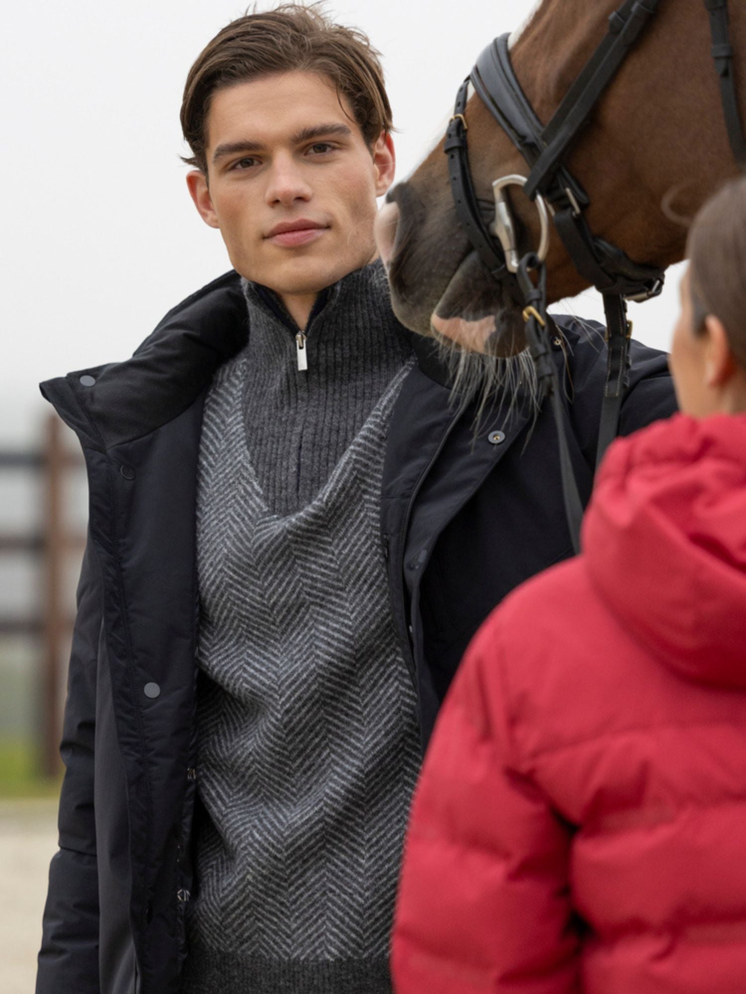 KLAndrew Mens Half Zip Knit Dark Grey