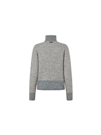 KLAudrey Ladies Half Zip Knit Light Grey Melange