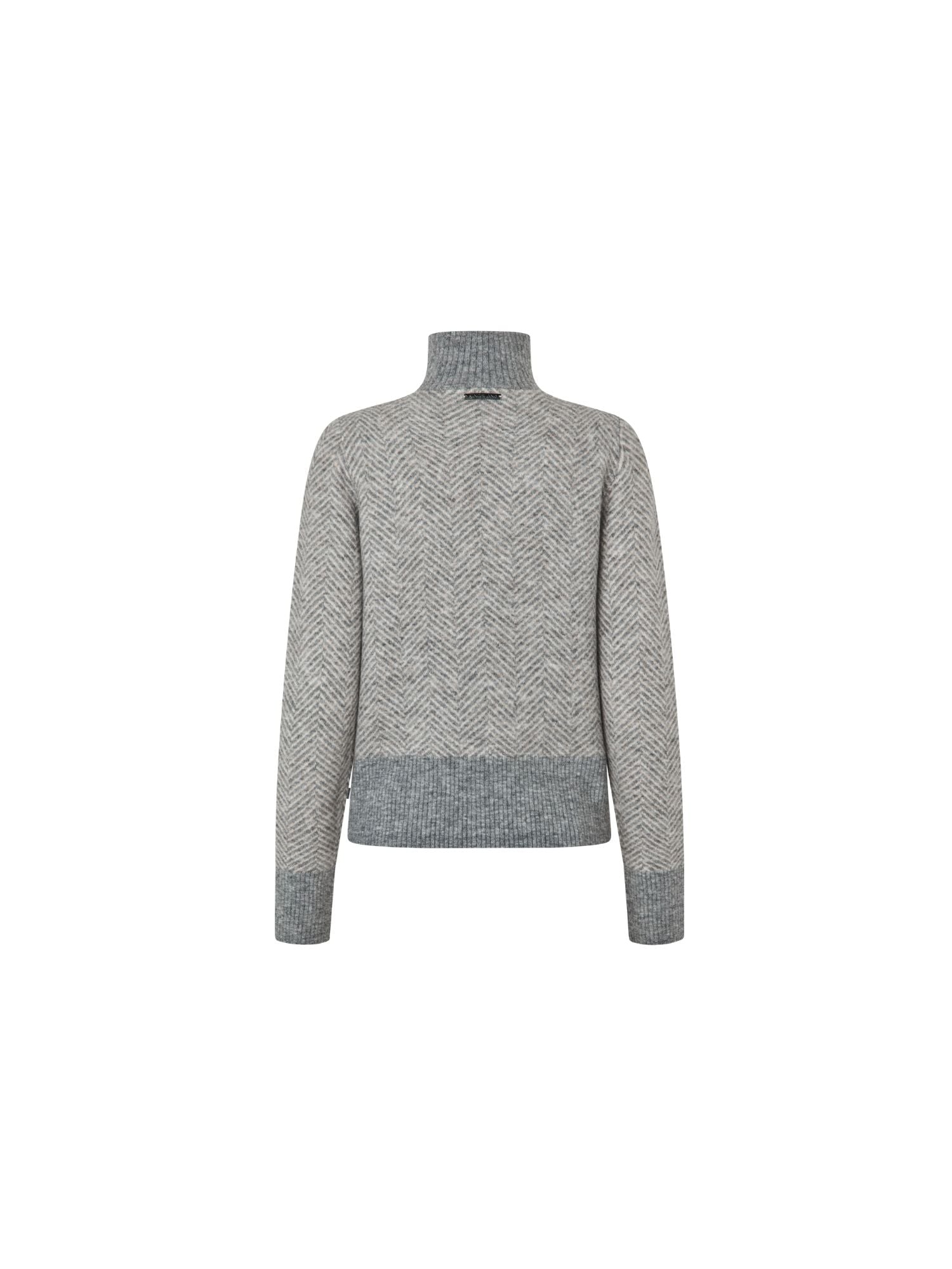 KLAudrey Ladies Half Zip Knit Light Grey Melange