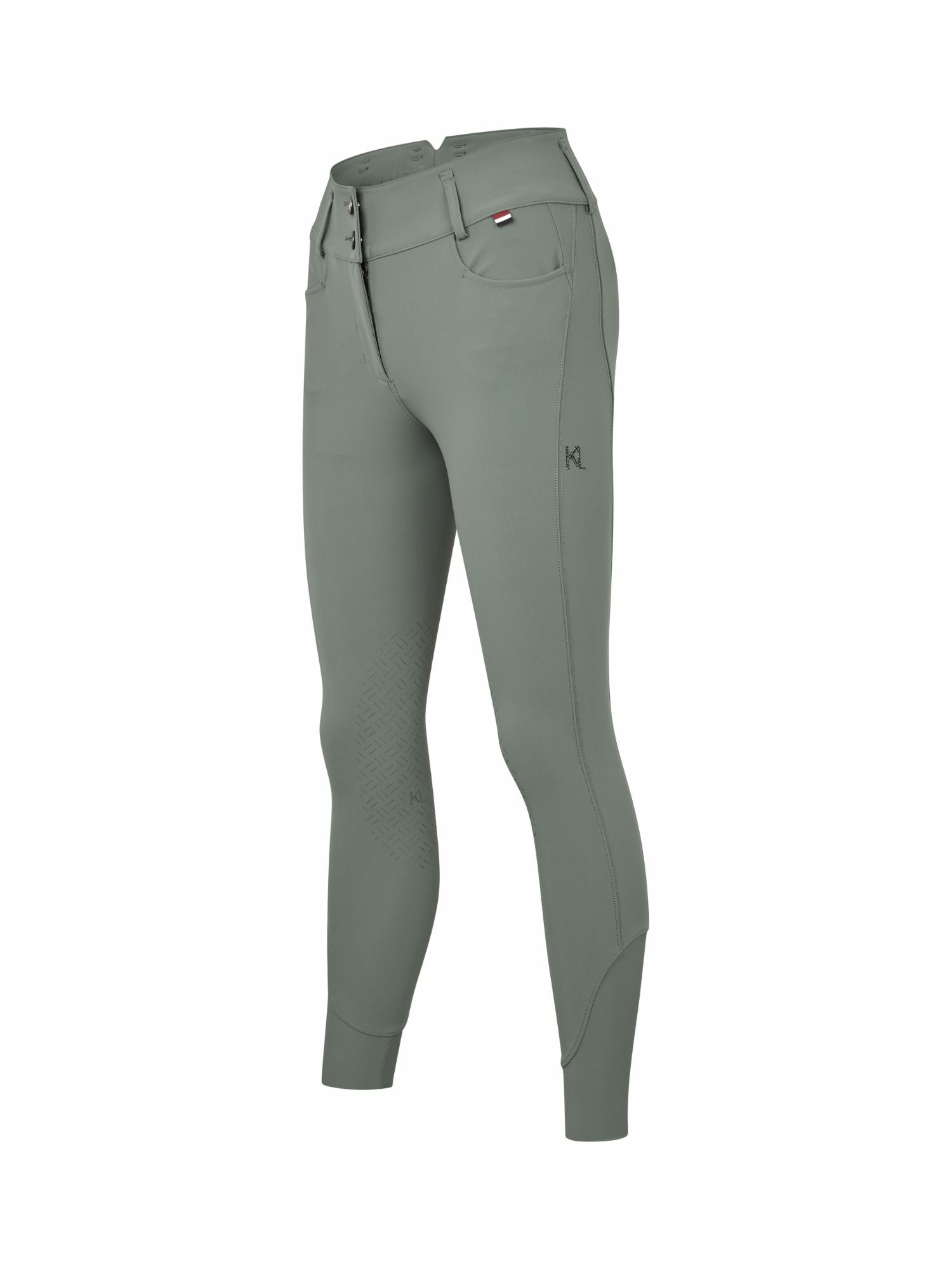 KLKira Ladies H Shape Regular Knee Grip Breeches Green Agave