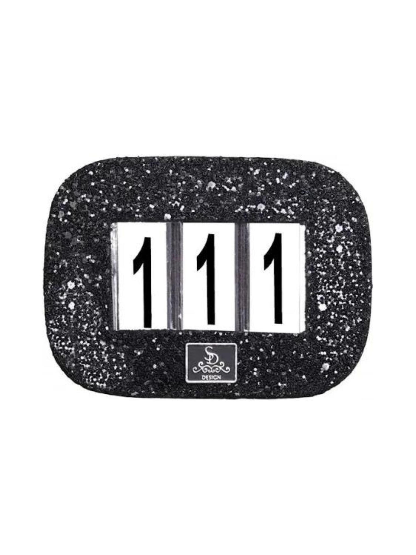 Glitter Nummerlapp Black