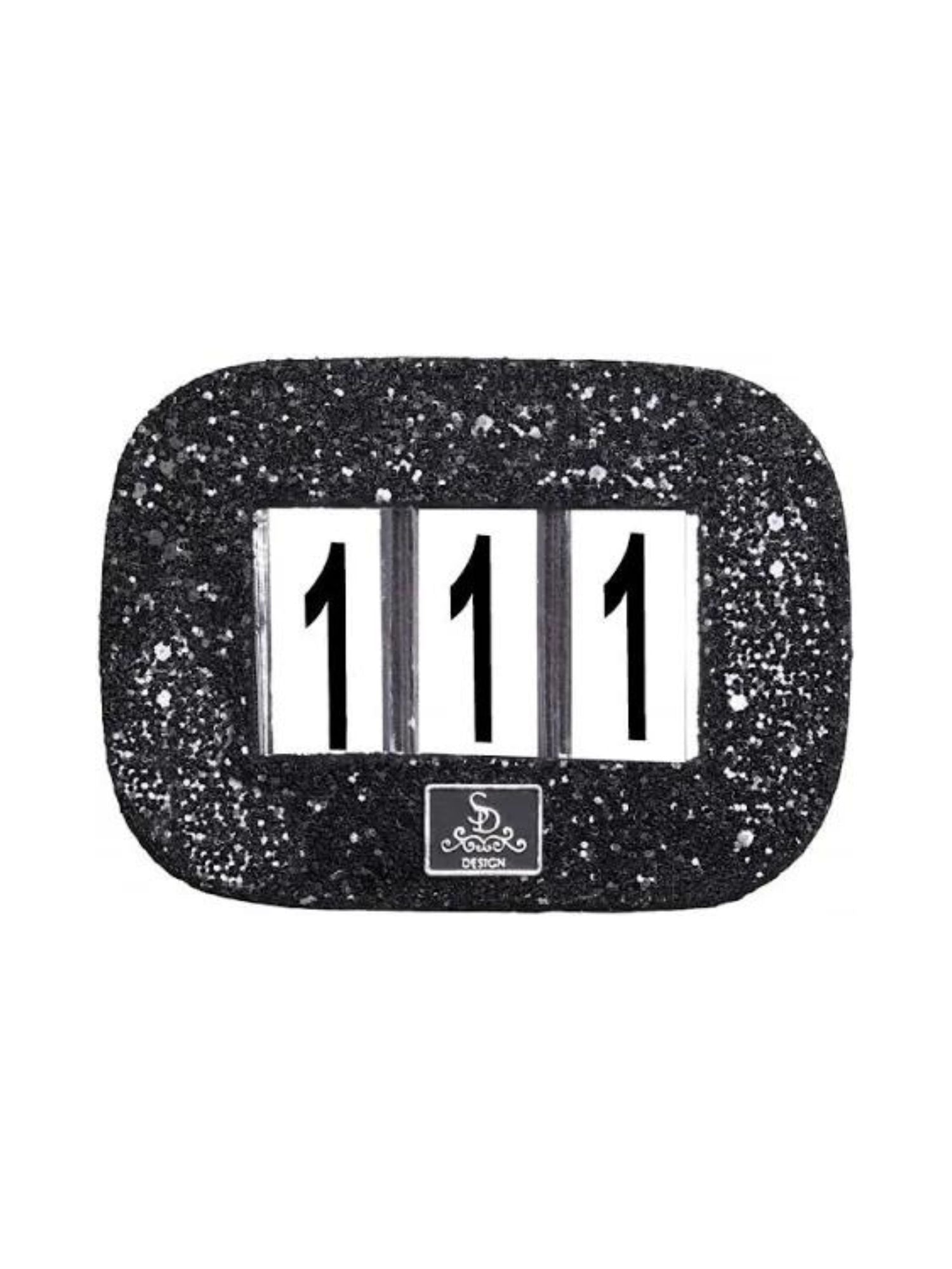 Glitter Nummerlapp Black