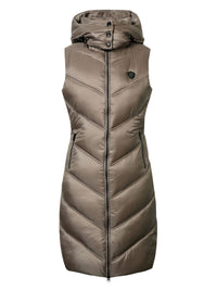 Ladies Long Vest Taupe