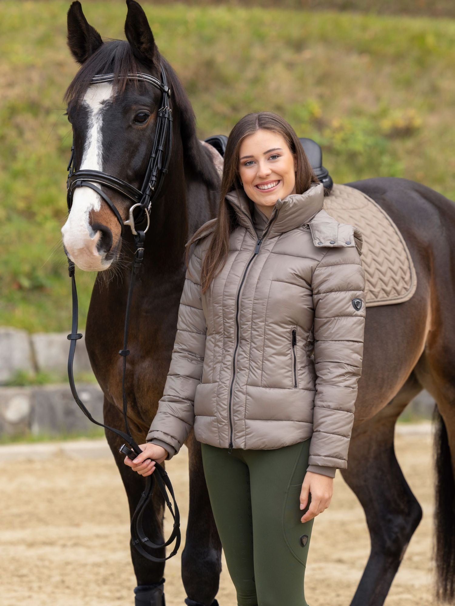 Ladies Quilt Jacket Taupe